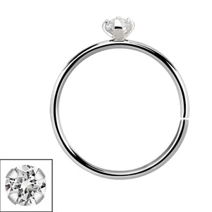 Sterling Silver Hoops - Claw-set Jewelled Nose ring H143