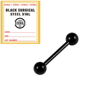 Sterile Black Steel Micro Barbells 1.2mm