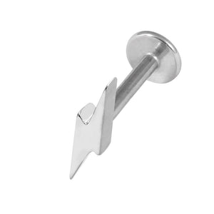 Steel Labret with Steel Lightning Bolt Attachment 1.2mm