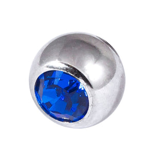 Titanium Threaded Jewelled Balls 1.2x4mm