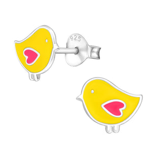 Sterling Silver Cute Chick Ear Stud Earrings ES124
