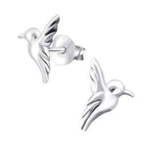 Sterling Silver Hummingbird Ear Stud Earrings ES123