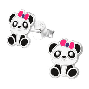Sterling Silver Pretty Panda Ear Stud Earrings ES98