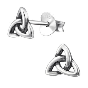 Sterling Silver Celtic Triangle Ear Stud Earrings ES133