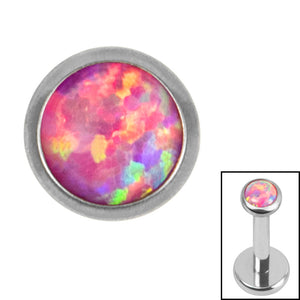Titanium Bezel Set Opal Disk for Internal Thread shafts in 1.2mm