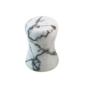 White Howlite Stone Double Flared Tapered Plug