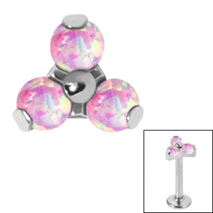 Titanium Claw Set Synth Opal Trinity for Internal Thread shafts in 1.2mm