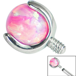 Titanium Claw Set Opal Ball for Internal Thread shafts in 1.6mm. Also fits Dermal Anchor