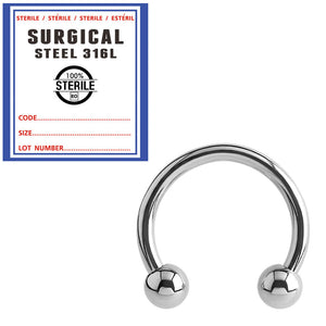 Sterile Steel Circular Barbells (CBB) (Horseshoes)