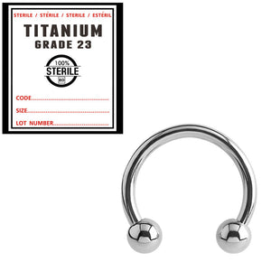 Sterile Titanium Circular Barbells (CBB) (Horseshoes)