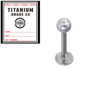 Sterile Titanium Jewelled Labrets