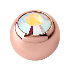 Rose Gold Titanium Jewelled Balls 1.2mm