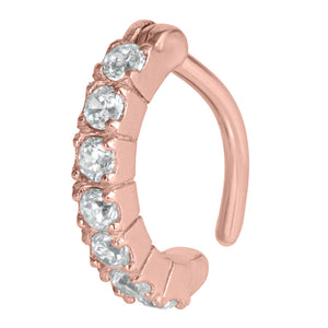 Steel Pave Set Jewelled Rook Clicker Ring