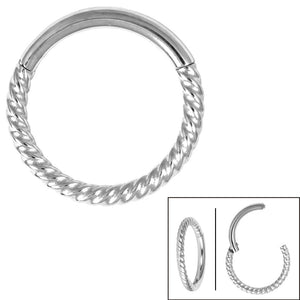 Steel Twisted Rope Hinged Clicker Ring