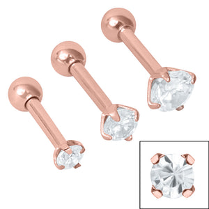 Steel Triple Piercing - Claw Set Jewelled Micro Bars 1.2mm