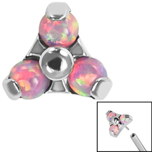 Titanium Threadless (Bend fit) Claw Set Synth Opal Trinity