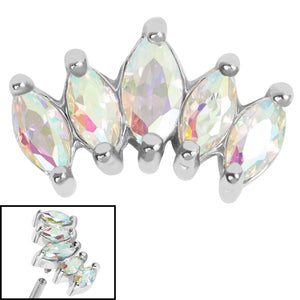 Steel 5 Jewel Marquise Fan for Internal Thread shafts in 1.2mm