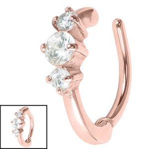 Steel Claw Set Triple Jewelled Rook Clicker Ring