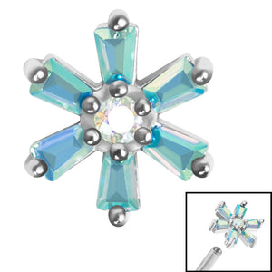 Steel Claw Set CZ Lily Flower for Internal Thread shafts in 1.2mm