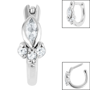 Steel Marquise Asia Trinity Tragus Helix Clicker Ring
