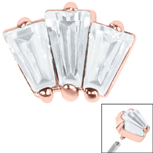 Steel Three Jewelled Art Deco Baguette Fan for Internal Thread shafts in 1.2mm