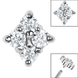 Steel Claw Set Jewelled Diamond Shape for Internal Thread shafts in 1.2mm