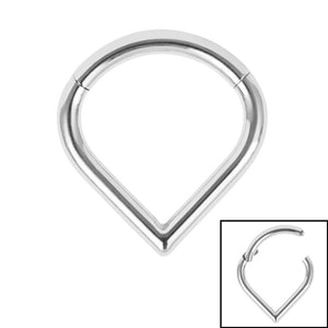 Titanium Plain Teardrop Hinged Segment Ring