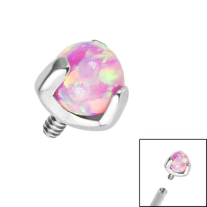 Titanium Claw Set Synth Opal Ball for Internal Thread shafts in 1.2mm