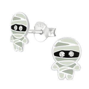 Sterling Silver Mummy Ear Stud Earrings ES45