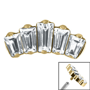 Titanium Five Jewelled Art Deco Baguette Fan for Internal Thread shafts in 1.2mm