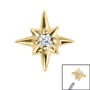 Steel Jewelled 8 point Star for Internal Thread shafts in 1.2mm