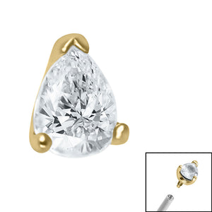 Steel Claw Set Jewelled Pear Cut for Internal Thread shafts in 1.2mm