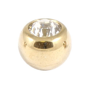 Zircon Titanium Jewelled Balls 1.6mm (Gold colour)