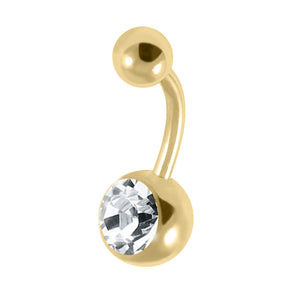 Gold Titanium Jewelled Belly Bars
