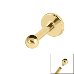 Gold Titanium Internally Threaded Labrets 1.2mm