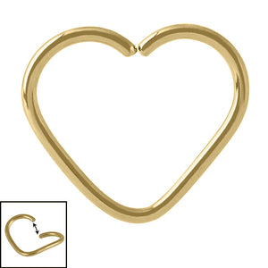 Gold Steel Continuous Heart Twist Rings