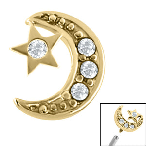 Steel Jewelled Half Moon and Star for Internal Thread shafts in 1.2mm