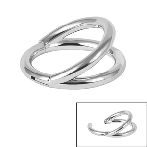 Titanium Double Band Hinged Clicker Ring