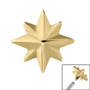Steel Shiny 8 Point Star for Internal Thread shafts in 1.2mm