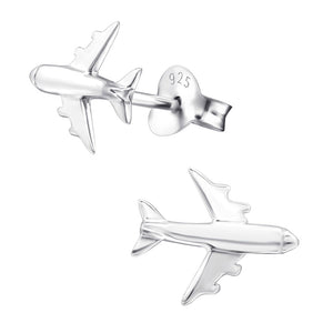 Sterling Silver Plane Ear Stud Earrings ES73