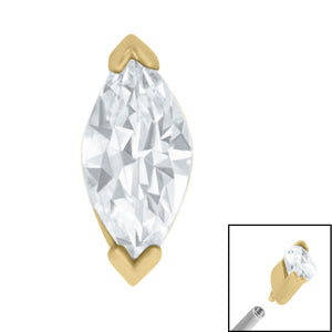 Steel Single Marquise Jewel for Internal Thread shafts in 1.2mm