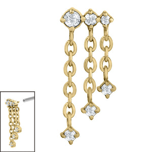 Steel 6 Jewel Cascade Chain for Internal Thread shafts in 1.2mm