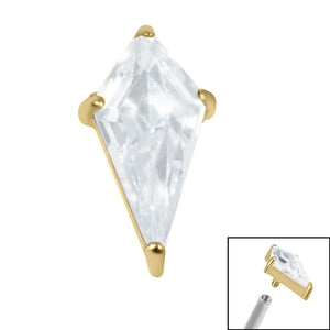 Titanium Claw Set Jewelled Kite Shape for Internal Thread shafts in 1.2mm