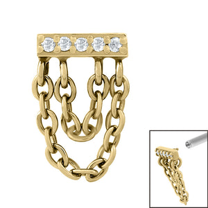 Steel 5 Jewelled Double Loop Chain Drop for Internal Thread shafts in 1.2mm