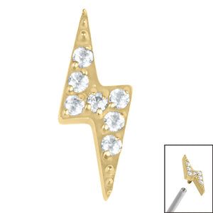 Titanium Claw Set Jewelled Lightning Bolt for Internal Thread shafts in 1.2mm