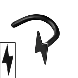 Steel Lightning Bolt Nose Stud