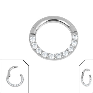 Titanium Hinged Pave Set Jewelled Eternity Clicker Ring