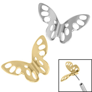 Titanium Threadless (Bend fit) Titanium Fluttering Butterfly