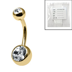 Sterile Gold Titanium Double Jewelled Belly Bar