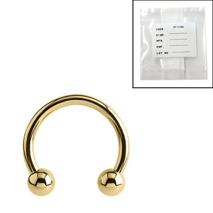 Sterile Gold Plated Titanium (PVD) Circular Barbells (CBB) (Horseshoes)